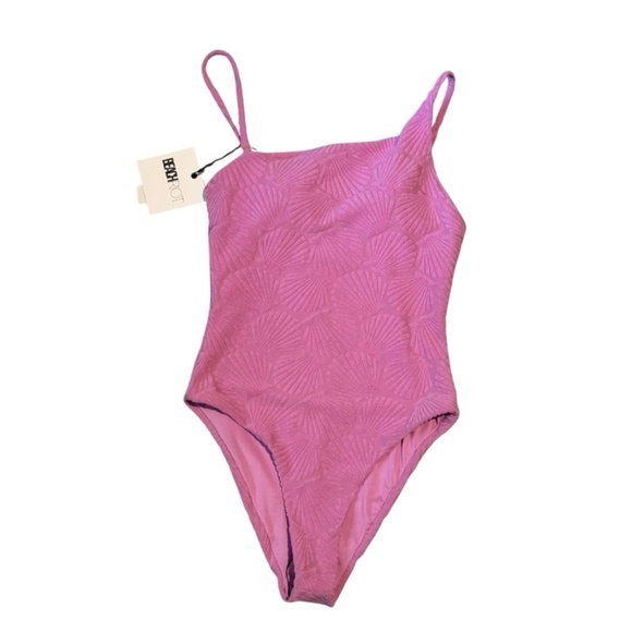 NEW Beach Riot Athena Terry One Piece Swimsuit pink/lilac sea shell - Picture 6 of 6